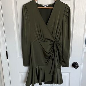 Steve Madden Olive Green Long Sleeve “Wrap” Dress